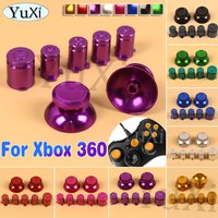 1Set For Xbox 360 Aluminium Metal ABXY Bullet Button 3D Analog Joystick Thumbstick Grip Caps Gamepad Controller Repair Parts