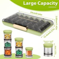 1PCS Pill Organizer 3 Times a Day,Daily Pill Box Container with 21 Compartments,Large Weekly Medicine Case 7 Day,for Vitamins