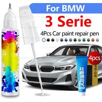 Car Paint Repair Pen For 1975-2025 BMW 3 Series Paint Scratch Repair Accessories 4PCS Black 668 White A96 Silver A83 Blue C10