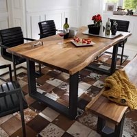 Solid Wood Rectangular Dining Table Wrought Iron Retro Industrial Coffee Leisure Office Large Long Table American Furniture