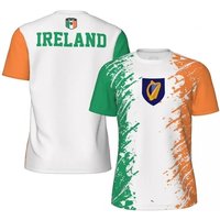 Men s Soccer Jersey with Ireland Flag 3D Printed Casual Short Sleeve Sports Top Quick Dry Breathable Loose Short Sleeve T Shirt