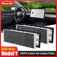 4PCS Cabin Air Filter HEPA for Tesla Model Y Juniper 2020-2026 Air Intake Filter Replacement with Activated Carbon Accessories