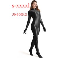 Black Women Dancewear Gloves Glossy Elasticity Jumpsuit Blue Fitness Bodycon PlusSize Playsuit Slim Bodysuit Cosplay Costumes
