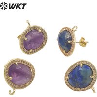 WT-JFE80 WKT 2023 nouvelle vente accessoire micropave pierre goujons haute qualité exquis bijoux accessoires Rétro boucles d'oreilles tendance INS
