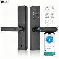 SmarDeer Indoor 5-in-1 Intelligent Door Lock,Tuya WIFI Fingerprint Lock,Keyless Entry Smart Electronic Door Lock for Home