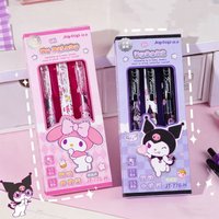 (3 Pieces/Lot) Sanrio Kuromi Gel Pen Smooth Writing Quick Dry Black Ink Pen Cute Anime Pen for Girls Gift