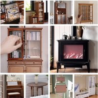 1/6 Vintage Wooden Miniature Furniture Blythe BJD Doll Retro Cabinet Piano Cake Display Shelf DIY Dollhouse Decor Scene Props