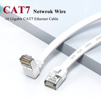 10 Gigabit CAT7 Flat 90 Degree Bend Ethernet Cable CAT6A GB TV Router Broadband Line Universal L-type UP Down RJ45 Network Wire