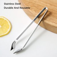 1pc Fish Bone Tweezers Stainless Steel Slant Tweezers Clip Remover Fish Bone Plucking Clamp Kitchen Gadgets