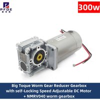 300w DC MotorBig Toque Worm Gear Reducer Gearbox with self-Locking Speed Adjustable + NMRV040 worm gearbox 18rpm to 360rpm