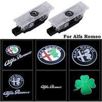 2Pcs Fashion LED Car Door Welcome Light Logo Projector for Alfa Romeo Spider Giulia Giulietta 147 156 159 Mito Stelvio GT Spider