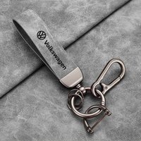 VW Logo Car Key Chain Metal/Leather Keyring Auto Interior Accessorie For Volkswagen RLine Golf Amarok T5 ID3 Tiguan Polo Arteon
