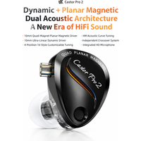 KZ Castor Pro 2 In-Ear-Kopfhörer mit Dual-Dynamik-Treibern, HiFi-Monitor, kabelgebundenes Headset für Bühnen-Live-Musik, Audiophile