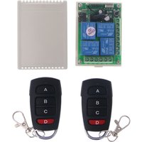 433MHz 24V 4CH Wireless RF Remote Control Receiver Module + 2x Transmitters for Electric Garage Door