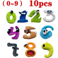 10Pcs 0-9 Number Lore Plush Toy Character Doll Kawaii Stuffed Animal Alphabet Lore Plushie Toys for Children Educational Gifts