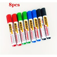 8-Piece Large Capacity Erasable Water-Based Markers for Teachers Office Use (Red, Blue, Black, Green)