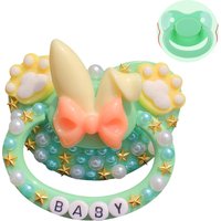 unique handmade bling Green rabbit ears adult pacifier Adult Sized Cute Gem Pacifier Dummy Silicone Nipple pacifier