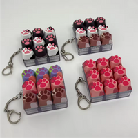 Cat Claws Keyboard Keychain Key Ring Pendant Mobile Phone Backpack Pendant Desktop Accessories Decompression Press Tools