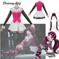 2026 New Monster Cos High: Costume Pink Suit Vampiree Draculaura Wig Anime Female Cosplay Halloween HAxiba. 2026 ZanCos