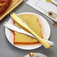Butter Knife Holes Cheese Dessert Knife 430 Stainless Steel Jam Knife Cutlery Toast Wipe Cream Bread Cheese Cutter Kitchen Tools