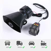NEW 7 Sound Car Air Horn Loud Speakers Loud Car Horn Megaphone Warning Alarm Police Fire Siren Speaker 12V 100W Truck Worldmuma