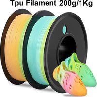 200g 1Kg TPU Rainbow Flexible Filament 1.75mm 3D Printer Filament Printing Roll FlexMaterials 95a Rainbow Fresh Green Gummy
