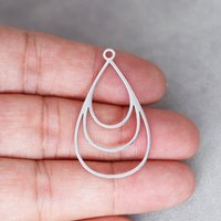 3Pcs/lot Waterdrop Stainless Steel Pendant Charm For Jewelry Making DIY Handmade Necklace Earrings Metal Accessories Wholesale
