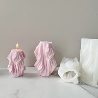Irregular geometric shape rotating stripe cylindrical wave candle silicone mold large shell leaf candle Acrylic mold soap mold