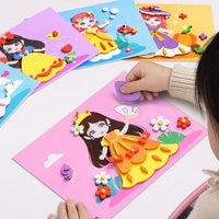 12pcs 3D EVA foam sticker set, DIY cartoon animal learning education painting sticker, art classroom painting puzzle handicra