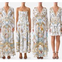 Women Floral Print Crystal Beaded dress Elegant Fashion Robe