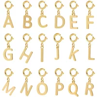 Initial Letter Buckle Hook Diy Keychain DIY For Earring Necklace Bracelet Fashion Keychain Women Gold Color Jewelry Women Y2k