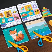 Kindergarten Specific Fun Paper Cutting Se Cartoon Patterns, Safe Rebound Scissors Train Hands-On Ability Brainpower Toddlers