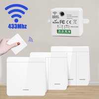 1/2/3Gang Wireless Light Wall Switch Panel Switch Relay Receiver RF 433Mhz Remote Control Interruptor for LED Lamp 10A 110V 220V