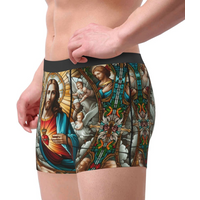 Custom Sacred Heart Of Jesus Underwear Men Printed Christian Catholic God Boxer Briefs Shorts Panties Breathable Underpants