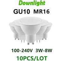 10PCS LED Spotlight GU10 MR16 GU5.3 AC220V AC110V 3W-8W 38 120 Degree High Lumen Warm White Light Replace 50W 100W Halogen Lamp