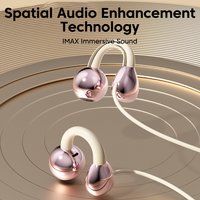 3.5MM/Type C Wired Headphones With Microphone HiFi Sound Ear Clip Wired Earphones Sports Headsets for iphone 15 16 17 Samsung