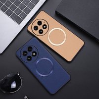 For OnePlus 13 Magnetic Case ELVEV Lichee Pattern PU Leather Protective Back Shell