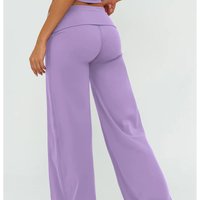 Casual Wide Leg Sweatpants for Women Fold Over Low Rise Flare Yoga Lounge Pants Outdoor Running Yoga Pants Gym Lounge Leggings