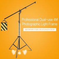 Statyw oświetleniowy fotograficzny SH 2.8m/9.1ft z metalową ramią poprzeczną, torbą na ciężary i zestawem akcesoriów, wysuwany wspornik.