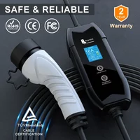 Przenośna ładowarka Feyree EV Typ 2 16A 3.5kW Jednofazowa z regulacją prądu i ustawianiem opóźnienia, z wtyczką Schuko do pojazdów elektrycznych.