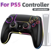 RGB Wireless Gamepad for PS5, Bluetooth-compatible Game Controller for PS5 Slim/PS5 Pro with Turbo Function Macro-defined Keys