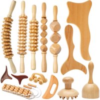 Wooden Massage Tools Wood Lymphatic Drainage Massager Anti Cellulite Body Shaping Tools for Beauty, Gua Sha, Sore Muscle Relief