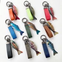 Bionic fish bait keychain, tide brand car creative gift multi-section fish bag pendant