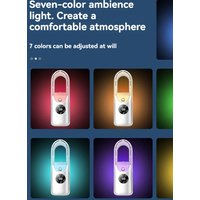 Mini Air Cooler Humidification Cooling USB Silent Timed Air Conditioning Fan Colorful Lights Night Light Led Screen 6 Wind Speed