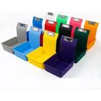 10pcs Multicolor Dental Lab Work Pans Dentist Plastic Storage Sorting Box Organization Case with Clips