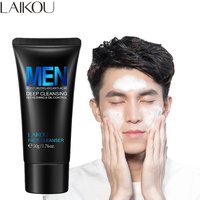 LAIKOU Men Facial Cleanser Face Wash Moisturizing Man Skin Care Oil Control Blackhead Remove Scrub Cosmetics Deep Norishing 50g