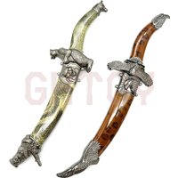 35cm Mongolian Scimitar Uncut Blade Swords Weapons Model High Quality Desktop Display Ornaments Collection Birthday Gift for Boy