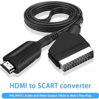 HDMI to SCART converter, 1080P HDMI input SCART output suitable for VHS/TV box/DVD/PC/PS4/TV/monitor 1M