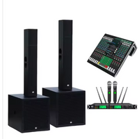6x5 Inch Column Speaker Set with 18 Inch Subwoofer Two-Way PA Speaker System Active Custom Audio Sound Equipment for Church