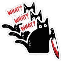 3pcsFunny Black Cat Stickers Cute Funny Black Cat Stickers Notebook Helmet Level Mobile Phone Decoration Sticker